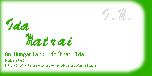 ida matrai business card